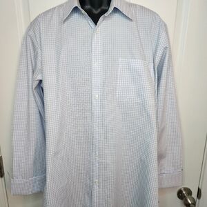 Classic Light Blue Checkered Dress Shirt